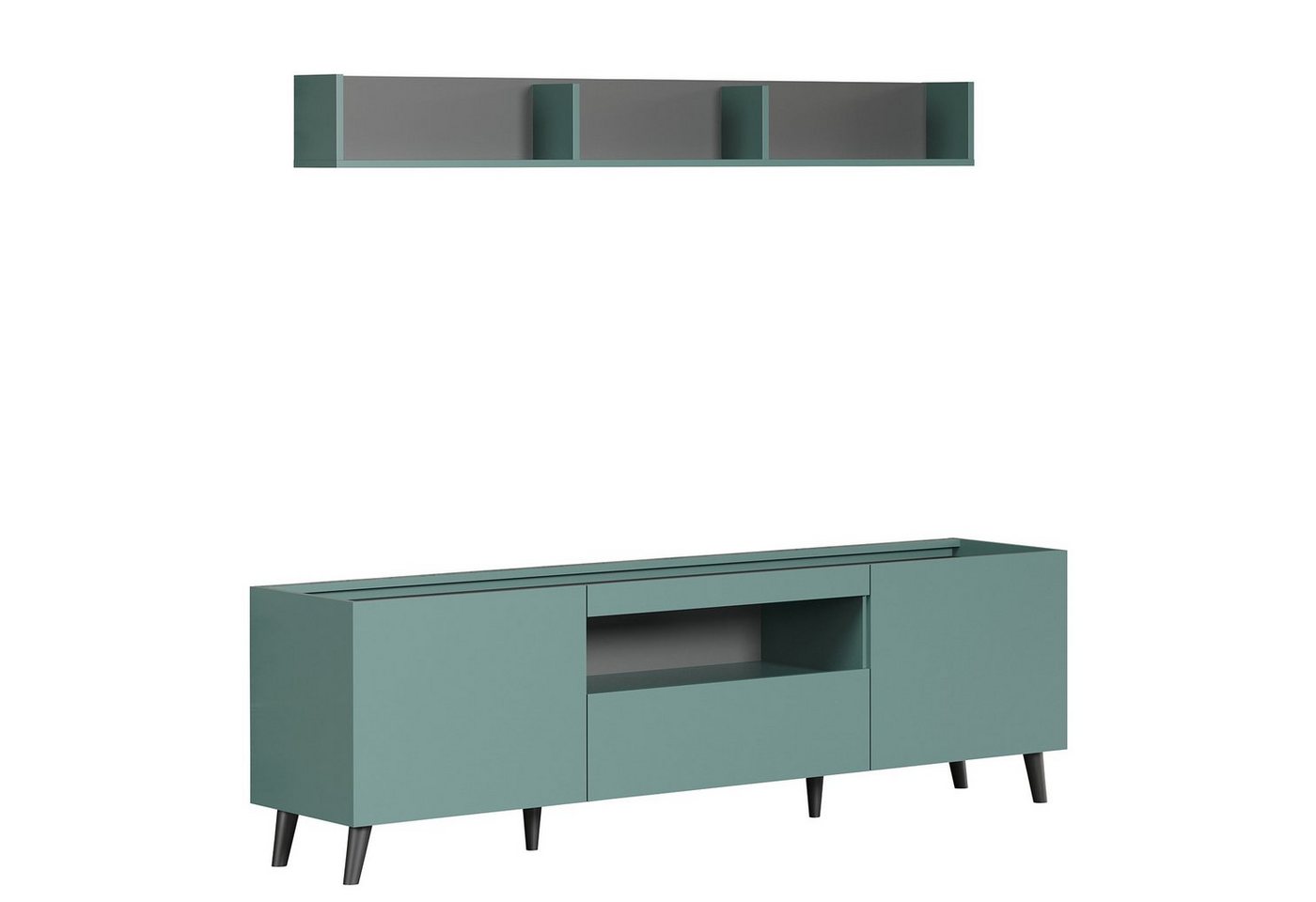 trendteam Wohnwand, TV-Schrank Sideboard Möbel Melton Dusk Blue Melamin 181x175142cm von trendteam