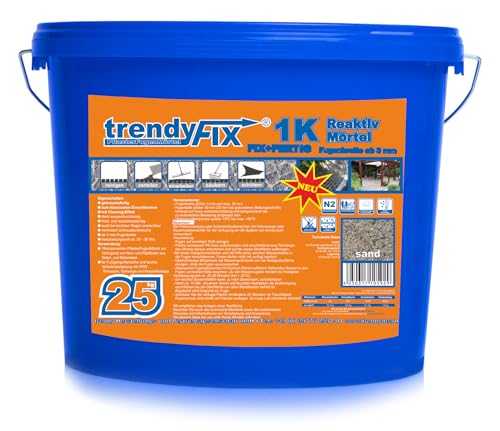1K Pflasterfugenmörtel trendyFIX für unkrautfreie Fugen - 25 kg (sand) 1K trendyFIX gebrauchsfertig FIX+FERTIG | Reaktivmörtel von trendybau