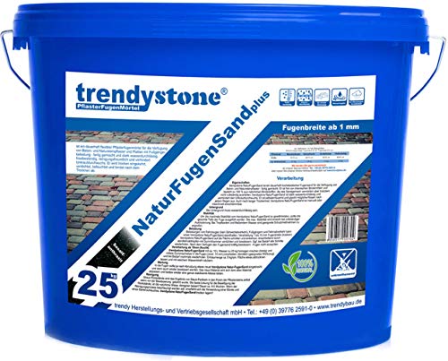 trendystone NaturFugensand 25 kg basalt-anthrazit - selbstreparierend - OHNE chemische Zusatzstoffe - wasserdurchlässig von trendybau