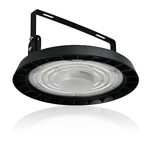 treoir 100W LED UFO Industrielampe, 10000LM Hallenbeleuchtung LED 6500K Kaltweiß LED Hallenstrahler, IP65 Wasserdicht LED Werkstattbeleuchtung Hallenstrahler für Garage Fabriken (1pcs) von treoir