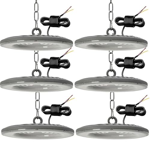 treoir 100W LED UFO Industrielampe, 12000LM Hallenbeleuchtung LED 6500K Kaltweiß Hallenstrahler LED, IP65 Wasserdicht LED Werkstattlampe Hallenbeleuchtung für Warenhaus Fabriken Garage(6pcs) von treoir