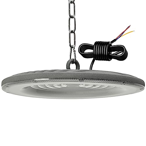 Treoir 150W UFO Industrielampe, 18000LM Hallenbeleuchtung 6500K Kaltweiß Hallenstrahler, IP65 Wasserdicht Werkstattlampe für Warenhaus Fabriken Garage von treoir