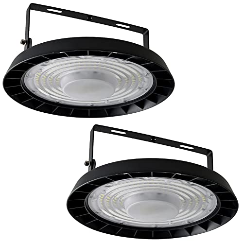 treoir 200W LED UFO Industrielampe, 20000LM LED Hallenstrahler 6500K Kaltweiß UFO LED Hallenleuchte, IP65 Wasserdicht LED Werkstattlampe Hallenbeleuchtung Led für Garage Fabriken (2pcs) von treoir