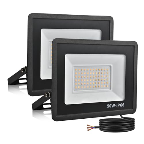 treoir LED Strahler Außen 50W, LED Fluter 5000LM Superhell LED Scheiwerfer Flutlicht, 3500K Warmweiß IP66 Wasserfest Außenstrahler für Hinterhof, Auffahrt, Türen, Garage, Flur, Garten treoir LED Strahler Außen 50W, LED Fluter 5000LM Superhell LED Scheiwerfer Flutlicht, 3500K Warmweiß IP66 Wasserfest Außenstrahler für Hinterhof, Auffahrt, Türen, Garage, Flur, Garten von treoir