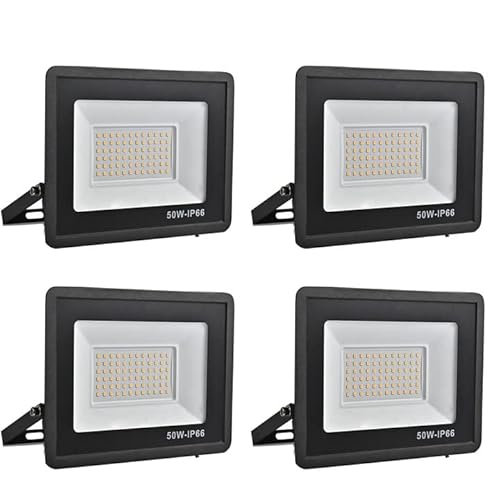 treoir LED Strahler Außen 50W, LED Fluter 5000LM Superhell LED Scheiwerfer Flutlicht, 6000K Kaltweiß IP66 Wasserfest Außenstrahler für Hinterhof, Auffahrt, Türen, Garage, Flur, Garten von treoir