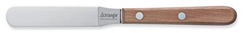 triangle 32 523 09 00 Confiseriepalette Classic Wood Kirschbaum, gewinkelt, 9cm Made in Solingen/Germany professionelle Qualität Streichpalette klein mit Holzgriff von triangle