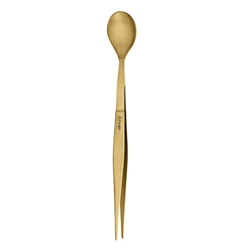 triangle 50 493 17 01_G Probierlöffel FinalTouch mit Pinzette gold professionelle Qualität 2-in1 Löffel und Küchenpinzette von triangle