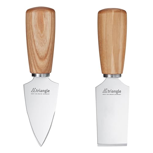 triangle 90 182 02 04 Parmesanmesser-Set Soul 2-tlg. gerade und spitz mit Esche-Griff zum Spalten und Brechen von Parmesan Made in Solingen/Germany professionelle Qualität in Geschenkkarton von triangle