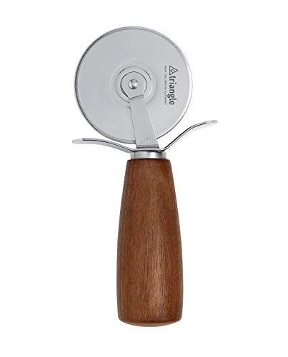 triangle 84 075 07 04_N Pizzaschneider Soul Nussbaum Ø 7 cm Made in Solingen/Germany professionelle Qualität Pizzarad Pizzaroller Professional Holz Walnuss von triangle