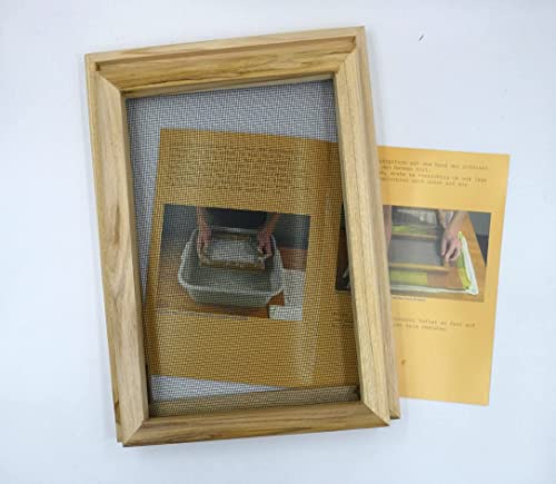 tribal paper professioneller Papierschöpfrahmen, zweiteilig, 31 x23 cm -für 26/16- Akazienholz im schönen klassischen Notenblatt-Oktav - von tribal paper