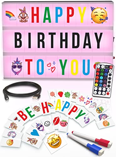 Light Box Kinder mit Farbwechsel - Lightbox mit Buchstaben Leuchtkasten mit Buchstaben Set 386 Schwarz & Farbige Buchstaben & Emoji & 2 Marker Lichtbox Deko Teenager Mädchen Zimmer Leuchttafel Light Box Kinder mit Farbwechsel - Lightbox mit Buchstaben Leuchtkasten mit Buchstaben Set 386 Schwarz & Farbige Buchstaben & Emoji & 2 Marker Lichtbox Deko Teenager Mädchen Zimmer Leuchttafel von tricase