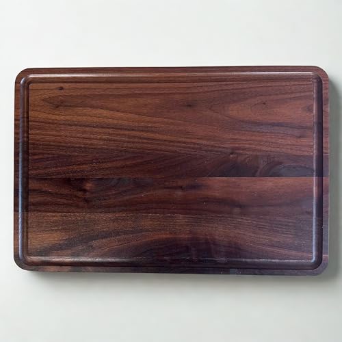 TB® Black Walnut Cutting Board | Schwarze Walnuss Schneidebrett Servierbrett | Handgemacht | Hackbrett Arbeitsbrett Profibrett Massiv Design (XXL 51x38x2,5) von tripleborder