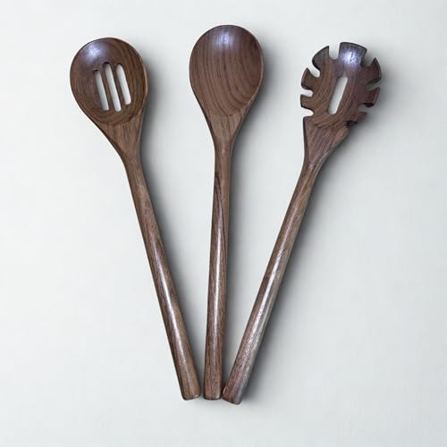 TB® The Chef’s Pasta Walnut Set | Schwarze Walnuss Kochbesteck | Küchenutensilien | Handgemacht Unikate Massiv Design Robust Nachhaltig von tripleborder