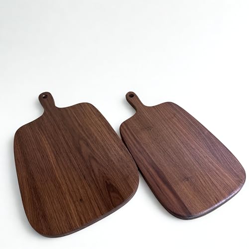 TB®The Walnut DualCraft | Schwarze Walnuss Schneidebrett Servierbrett | Handgemacht | Hackbrett Arbeitsbrett Massiv Design Robust Nachhaltig von tripleborder