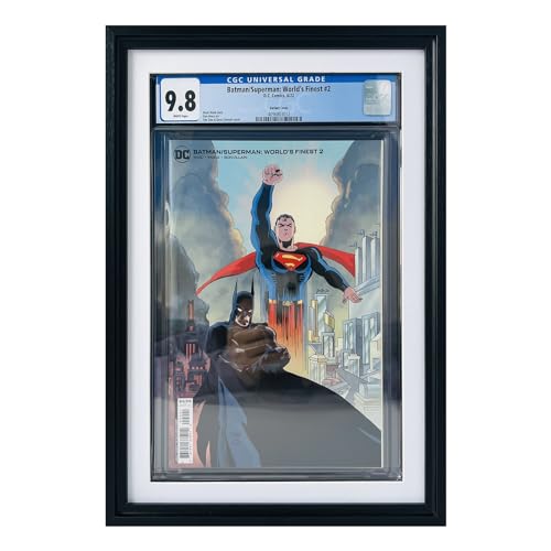 trlry Comic-Bilderrahmen für Standard-CGC-Comic-Bücher, Massivholz, schwarze Zierleiste von trlry