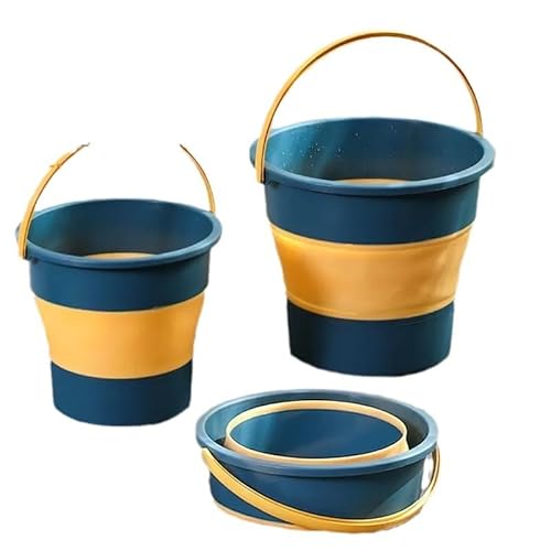 trmqnaf Faltbarer Eimer, tragbarer Eimer zum Autowaschen, multifunktionaler Teleskopeimer zum Angeln im Freien, Wasserspeichereimer mit großer Kapazität (mittelgroß, grün) von trmqnaf