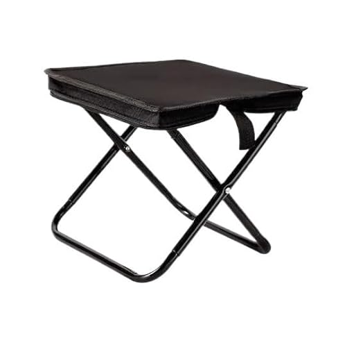 trmqnaf Outdoor-Klappstuhl, tragbarer kleiner Hocker, Angelstuhl, ultraleichter Camping-Teleskophocker, Picknickstuhl (Reißverschluss-Handtasche, schwarz, große Größe) von trmqnaf
