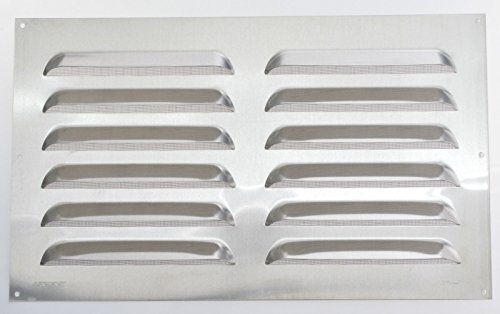 Wetterschutzgitter Lüftungsgitter Aluminium natur 30 x 50 cm mit Fliegendraht Lamellengitter von FEPRE
