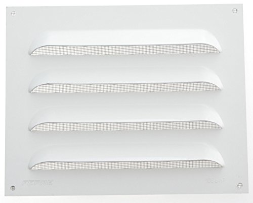 Wetterschutzgitter Lüftungsgitter Aluminium weiß 20 x 25 cm mit Fliegendraht Lamellengitter Wetterschutzgitter Lüftungsgitter Aluminium weiß 20 x 25 cm mit Fliegendraht Lamellengitter von FEPRE