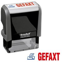 trodat Textstempel "Gefaxt" printy 4912 office selbstfärbend blau, rot von trodat