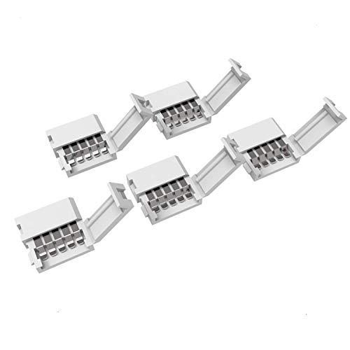 trooplex 5 Pin Verbinder 12 mm 5 Stück LED Streifen Verbinder Strip Connector 5 polig lötfrei 5-teilig RGBWW Steckverbinder Warmweiß Kaltweiß Clip Verbindung Lightstrip Verlängerung von trooplex