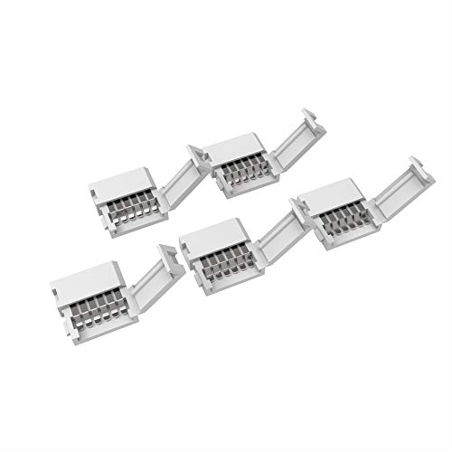 trooplex 6 Pin Verbinder 12 mm 5 Stück LED Streifen Verbinder Strip Connector 6 polig lötfrei 5-teilig RGBWW/RGB CCT Steckverbinder Warmweiß Kaltweiß Clip Verbindung Lightstrip Verlängerung von trooplex