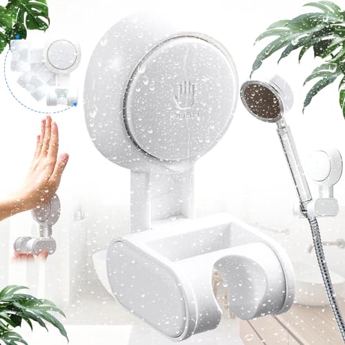 truee duschkopfhalterung, duschkopfhalterung ohne bohren, Duschhalterung für Duschkopf, Verstellbar Vakuum Duschkopfhalter, Saugnapf Duschkopfhalterung für Badezimmer (Tragkraft 14 kg) von truee