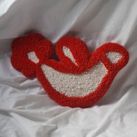 Handgetufteter Vogel Wandbehang - Rote Getuftete Mini Aus Reiner Wolle Vogelteppich Handgetufteter Vogel Wandbehang - Rote Getuftete Mini Aus Reiner Wolle Vogelteppich von tsalahatstudio