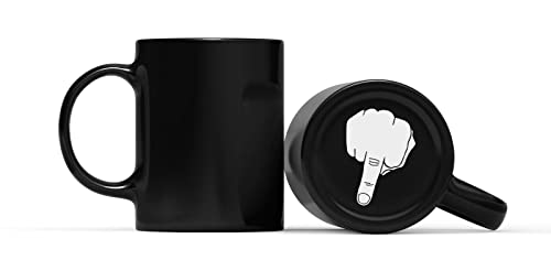 Tasse Mittelfinger schwarz lustige Kaffeetasse Bürotasse Motiv nur unten von tshirtladen