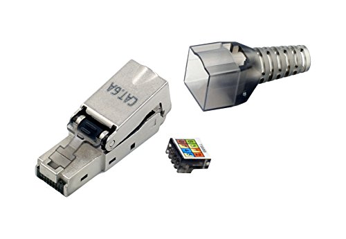 tsnetworks CAT.6a RJ45 Stecker 500Mhz, 10Gbit, feldkonfektionierbar für Patchkabel und Verlegekabel CAT.5 / CAT.6 / CAT.6a / CAT.7, AWG 22 - AWG27 von tsnetworks