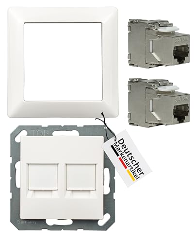 tsnetworks Keystone RJ45 Cat. 6A Modul inkl. Jung Keystone Abdeckung 2fach A1569-2WEWW & 1fach Rahmen AS581WW alpinweis, Netzwerkdose tsnetworks Keystone RJ45 Cat. 6A Modul inkl. Jung Keystone Abdeckung 2fach A1569-2WEWW & 1fach Rahmen AS581WW alpinweis, Netzwerkdose von tsnetworks