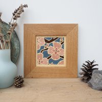 Kirschblüte Marquetry Wandkunst, Kleine Rosa Blume Wandbehang, Bild, Von Hand Geschnitten Blumenbild, Blüte Kunstwerk von ttdesignswoodcraft