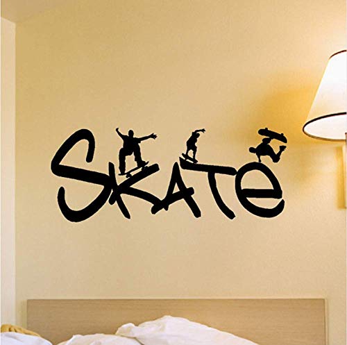 Extreme Sport Skate Zitate Vinyl Wandaufkleber Skater Mit Skateboard Wandtattoo Sport Serie Home Schlafzimmer Cool Decor 30 * 76 Cm von ttnan