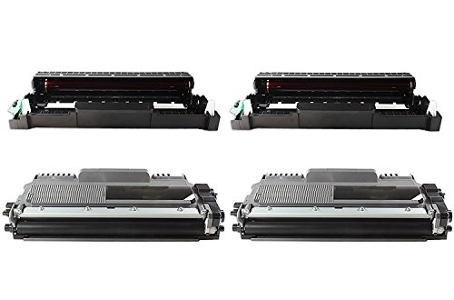 ttrecycling -kompatible- Ersatz für Brother HL-2130 / HL-2130R (2X DR-2200 Trommel + 2X TN-2010 XL Toner) - von ttrecycling