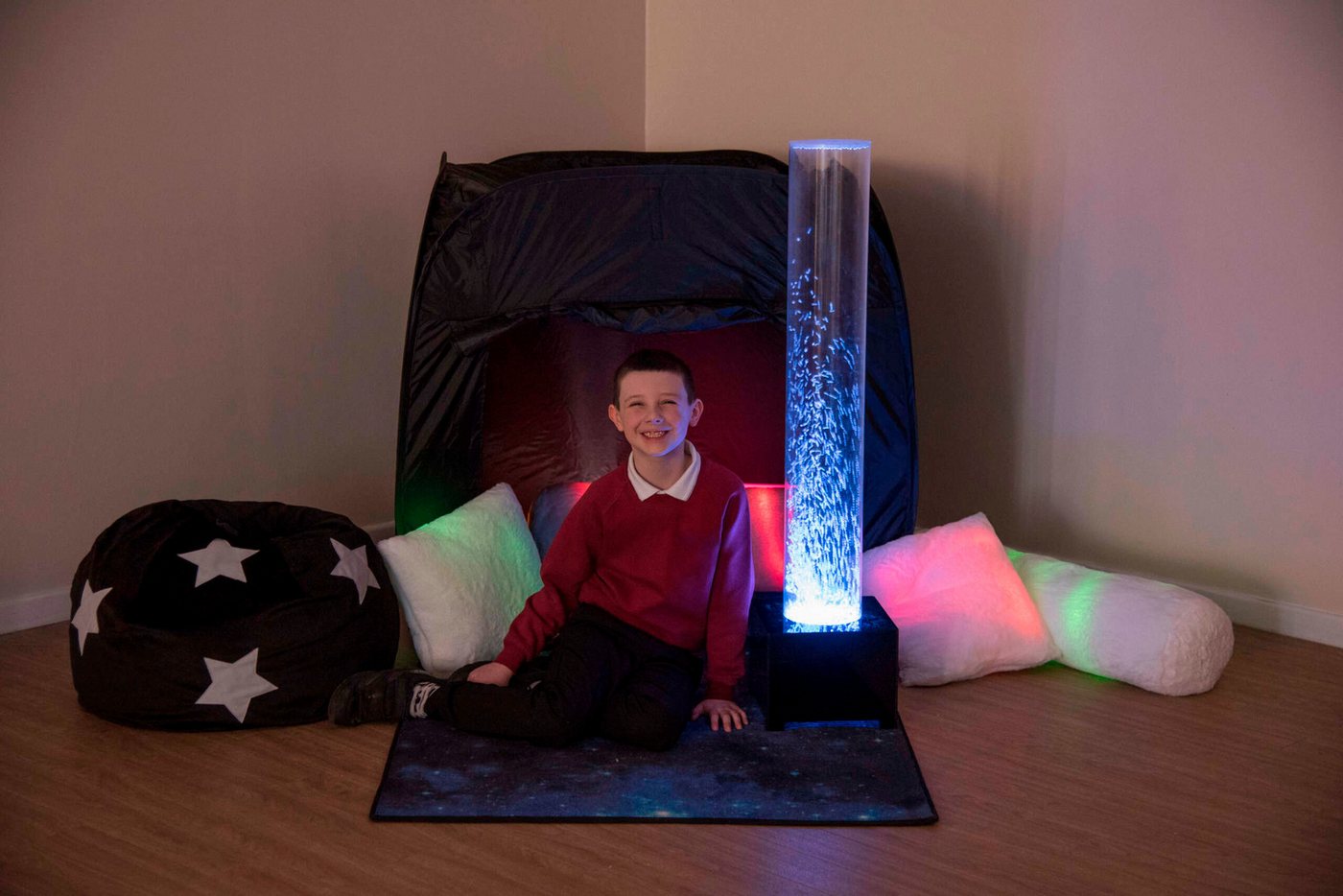 tts Kinderteppich Leucht-Teppich - Kinderteppich Glasfaser-Beleuchtung Touch-Funktion, Höhe: 1,5 mm von tts