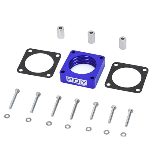 Tucool Racing Aluminium-Drosselklappenkörper Abstandshalter passend für Jeep Wrangler Cherokee TJ YJ LJ XJ 2,5 l / 4,0 l Motorgas mit Dichtung, 2,5 cm Hebekrümmer, Blau von tucool racing