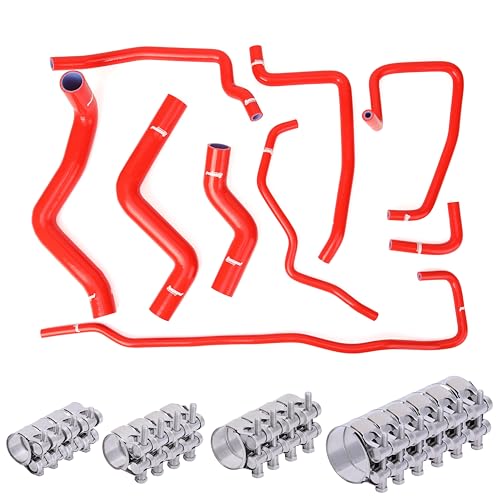 Tucool Racing Silikon-Kühlmittel-Heizungsschlauch-Set für Mazda RX8 RX-8 SE3P 13B-MSP, insgesamt 9 Stück (rot) von tucool racing