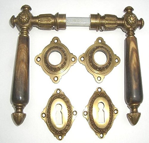 Zimmer- Türklinken Messing antik Gründerzeit Jugendstil 3-BB-AHN von tuerklinken-shop