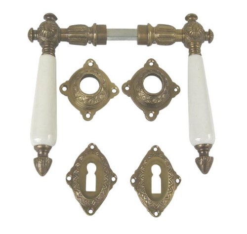 Zimmer- Türklinken Messing antik Gründerzeit Jugendstil 3-BB-AW von Phixnozar