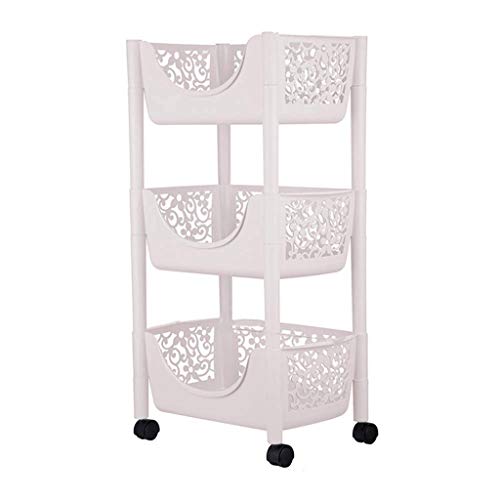Aufbewahrungsregal, Rollwagen, 3 Ebenen, mobiler Organisationswagen, geeignet für Büro, Zuhause, Küche oder Outdoor (Farbe: D) (B) von tughjnbmdfslkeefj