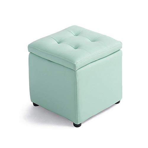 Aufbewahrungswürfel, Fußstütze, Hocker, Welpentreppe, Couchtisch mit Lochgriff, hält bis zu 100 kg, PU (Farbe: Grün, Größe: L) von tughjnbmdfslkeefj