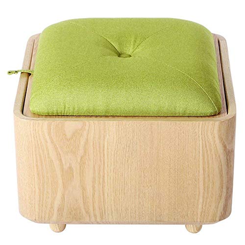 Aufbewahrungswürfel Hocker Klappbank mit hochelastischer Schwammfüllung Leinenstoff Fußhocker Faltbarer Sitz Fußstütze (Farbe: C Stil: Holz) von tughjnbmdfslkeefj