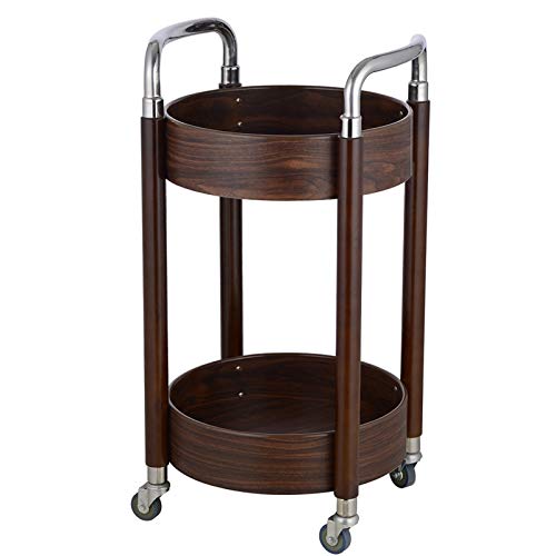 Bar-Servierwagen, mobiler Küchen-Servierwagen, Holz, Metall, Servierwagen, Roll-Servierwagen, Kicthen Barwagen auf Rädern, Küchenwagen mit Stauraum (Farbe: Walnuss 1) (Walnuss 1) von tughjnbmdfslkeefj