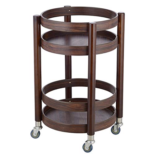 Bar-Servierwagen, mobiler Küchen-Servierwagen, Holz, Metall, Servierwagen, Roll-Servierwagen, Kicthen Barwagen auf Rädern, Küchenwagen mit Stauraum (Farbe: Walnuss 2) (Nussbaum) von tughjnbmdfslkeefj