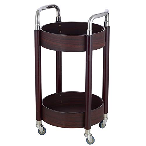Bar-Servierwagen, mobiler Küchen-Servierwagen, Holz, Metall, Servierwagen, Roll-Servierwagen, Kicthen Barwagen auf Rädern, Küchenwagen mit Stauraum (Farbe: Walnuss 2) (rote Walnuss) von tughjnbmdfslkeefj