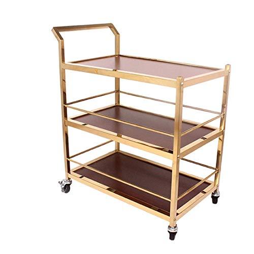 Barwagen, Gold, Servierwagen, für Küche, Esszimmer, Hausbar oder Buffet, Hausbar, Servierwagen, Küchenwagen mit Stauraum (Farbe: Stil 1) (Stil 3) von tughjnbmdfslkeefj