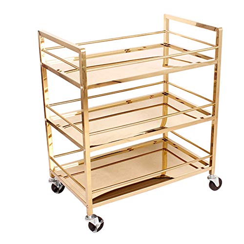 Barwagen, Gold, Servierwagen, für Küche, Esszimmer, Hausbar oder Buffet, Hausbar, Servierwagen, Küchenwagen mit Stauraum (Farbe: Stil 1) (Stil 4) von tughjnbmdfslkeefj
