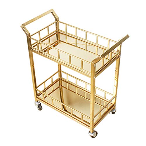 Barwagen, Gold, Servierwagen, für Küche, Esszimmer, Hausbar oder Buffet, Hausbar, Servierwagen, Küchenwagen mit Stauraum (Farbe: Stil 2) (Stil 1) von tughjnbmdfslkeefj