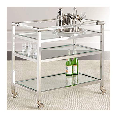 Barwagen, robuster Weinwagen mit Rollen, geeignet für Küche, Club, Wohnzimmer, Rollen, Hausbar, Küchenwagen mit Stauraum (Farbe: Stil 2) (Stil 4) von tughjnbmdfslkeefj