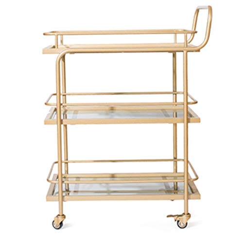Barwagen-Regale, robuster Weinwagen mit Rollen, Universalrollen, Nivellierfüße, Hausbar, Servierwagen, Küchenwagen mit Stauraum (Farbe: Stil 1, Größe: 693886 cm) (Stil 6 69 x 38 x 86 cm) von tughjnbmdfslkeefj